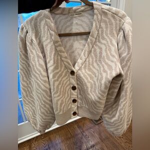 Ulla Johnson Cream Zebra Print Cardigan